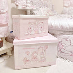 boîtes rangement rose mignonnes carreaux pliables poignées anti poussière enfantines chambre dormir