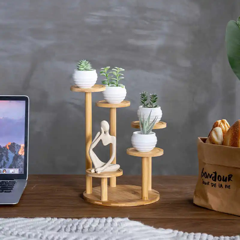 Rangement écologique pour balcon avec étagère bambou