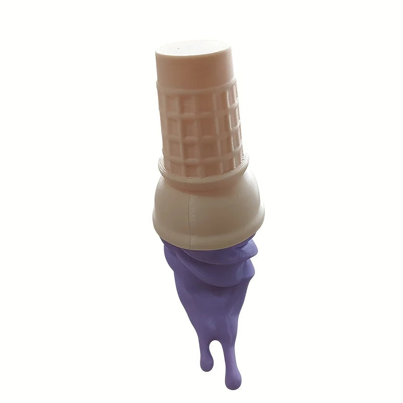 patère murale moderne cône glace texture gaufre couleurs beige vert violet blanc bleu