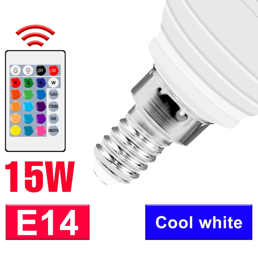 ampoules led 15w e27 e14 gu10 mr16 blanc froid chaud télécommande transparent milky modernes