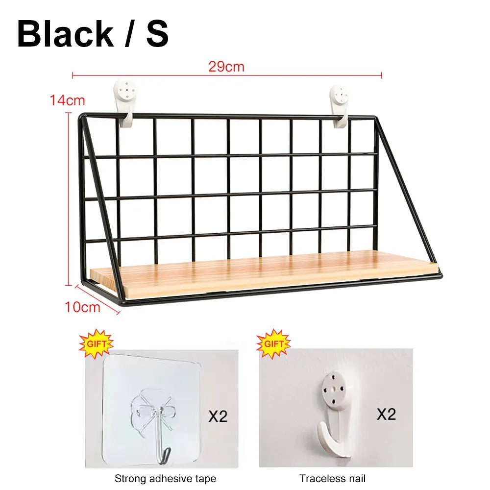 étagère murale industrielle métal bois blanc noir rangement salon chambre decoration moderne finition grille