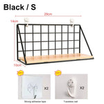 étagère murale industrielle métal bois blanc noir rangement salon chambre decoration moderne finition grille