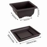 pot plante intérieur moderne noir rectangulaire support grille drainage succulente