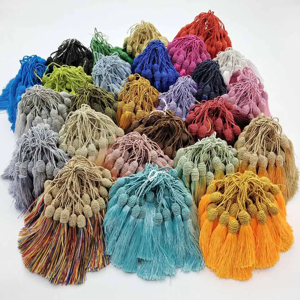 pompons dentelle africaine franges noeuds couture décoration rideau tissu coton
