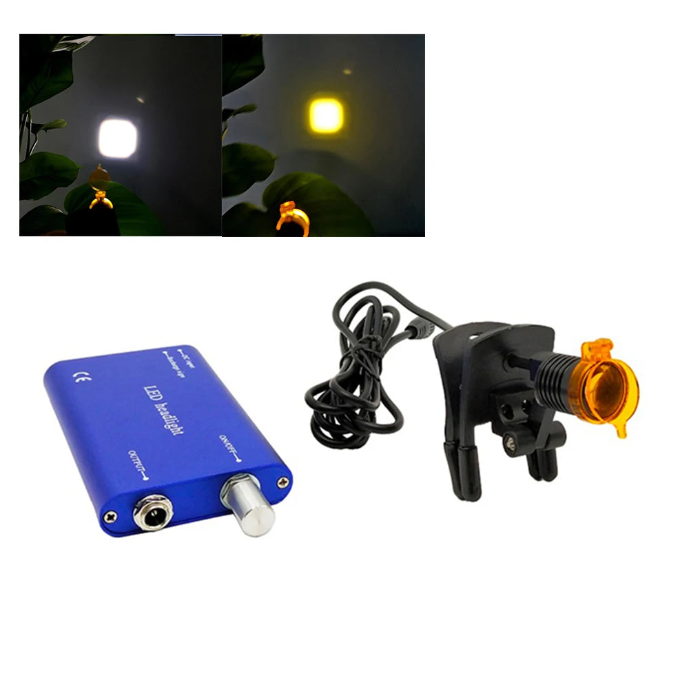 lampe frontale led dentaire chirurgicale filtre jaune pince loupes dentaires