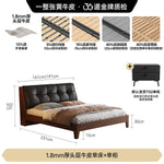 lit moderne marron noir simili cuir tissu blanc beige oreiller couvre lit tapis queen