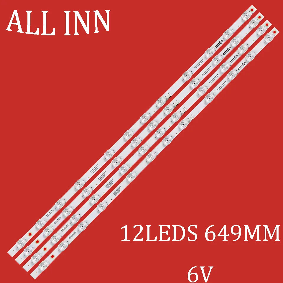 bande led 12 diodes 6v modernes éclairage blanc téléviseur 649mm