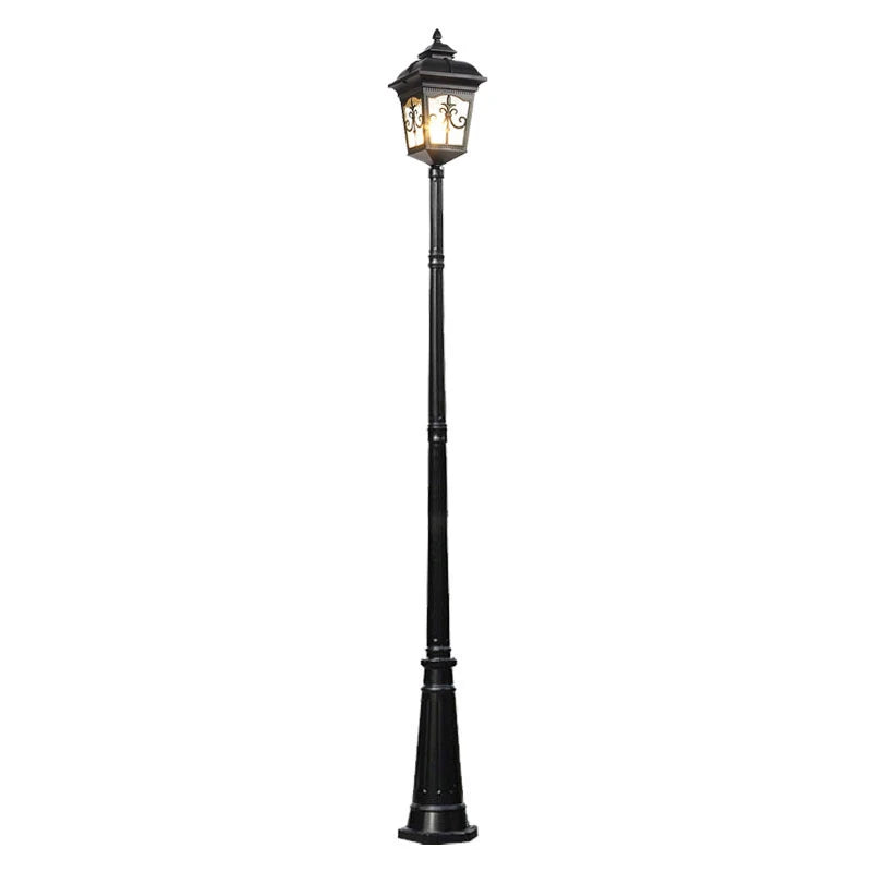 lampe rue or noir classique vintage éclairage public ip65 led aluminiumextérieur industrielle fixe base
