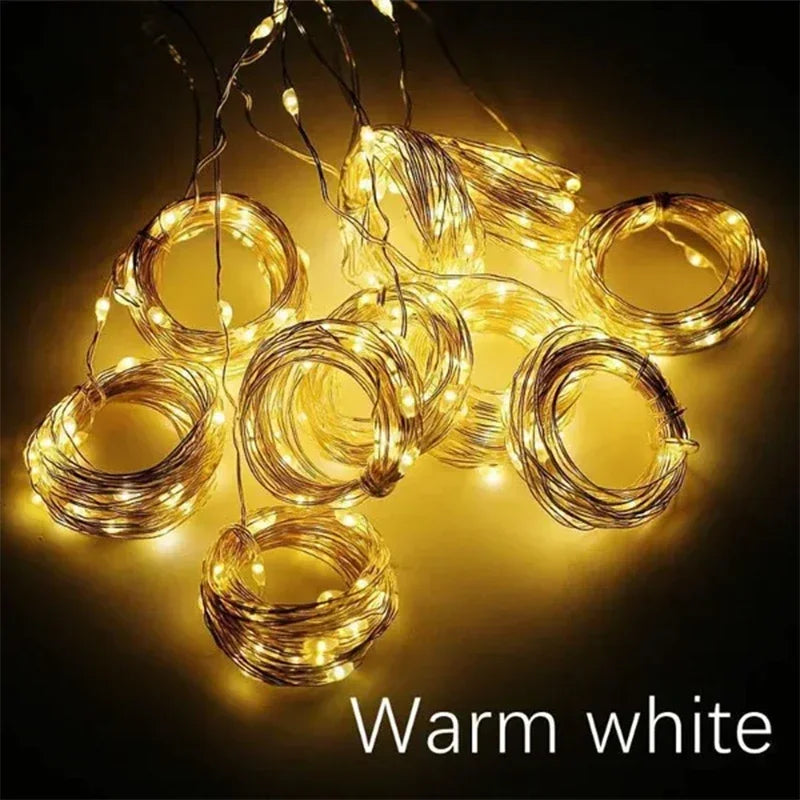 guirlande lumineuse led blanc chaud étoiles moderne 3m 100led modes usb alimentation