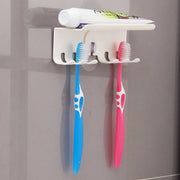 porte brosses dents support dentifrice adhésif blanc moderne minimaliste salle bain