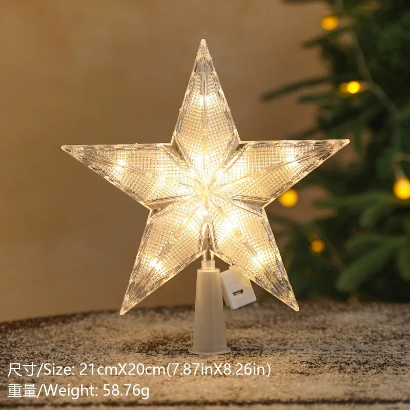 décoration noël étoile lumineuse transparente perforée classique tringle support chambre maison