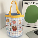 sac main tissu poignées détachables motif dessins animés blanc moderne opacité portable