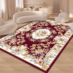 tapis floral baroque orné bleu blanc doré rose violet classique moderne chambre salon extérieur
