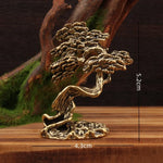 décoration intérieure sculpture arbre moderne feuilles stylisées cuivre doré artisanal base sculptée