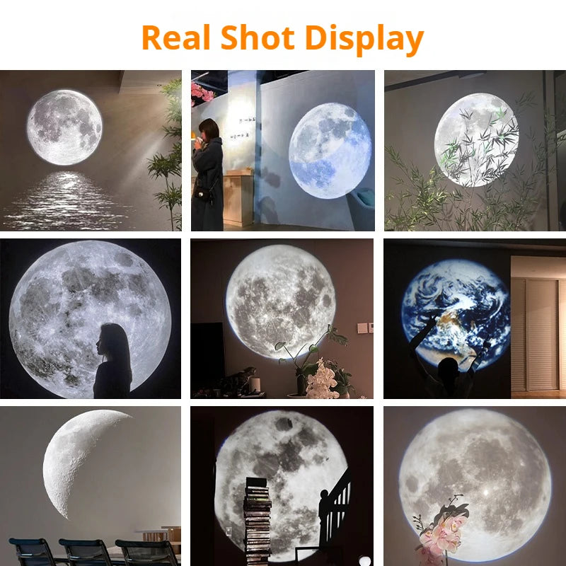 projecteur led lune jupiter terre moderne blanc gris orange bleu