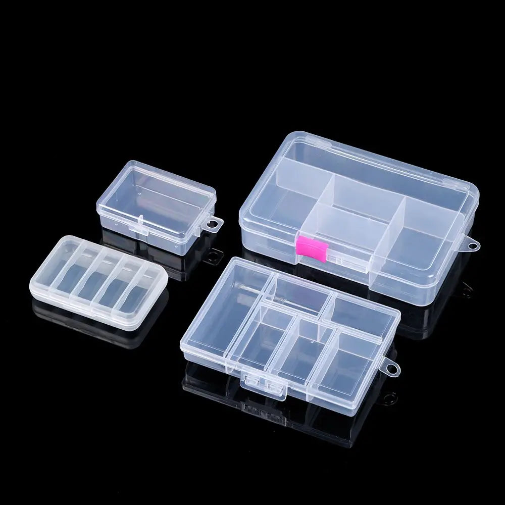 boîtes rangement transparentes empilables clips compartiments garage organisation bijoux diamants artisanat pilules