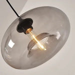 Suspension lumineuse verre soufflé moderne couleur transparent brun rouge bleu ampoule filament câble noir