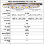 ruban led rgb blanc chaud froid adhésif moderne 24v 50000h 2000 6500k cct smd