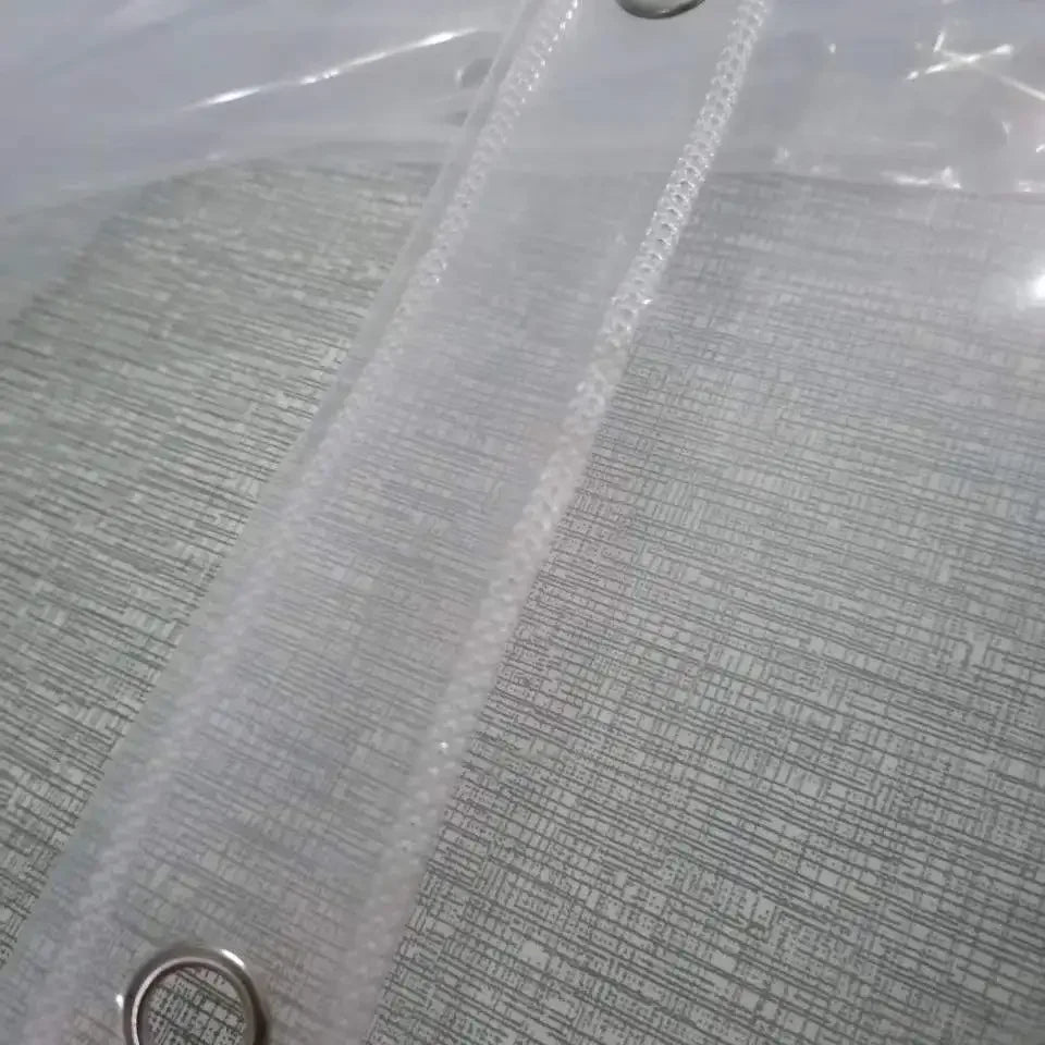 rideau douche transparent moderne aimants légèrement opaque rayures verticales respectueux environnement
