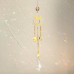 mobile solaire cristal lune étoiles fleurs décoration jardin intérieur suspendu boho romantique argent doré