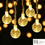 guirlande lumineuse translucides blanc doré multicolore moderne clips usb 3m 6m noël décoration festive