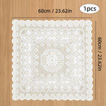 nappe dentelle motif floral vintage shabby chic blanc crème semi transparent table décoration maison