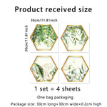 cadres hexagonaux adhésifs feuilles tropicales fleurs modernes or vert blanc chambre salon decoration