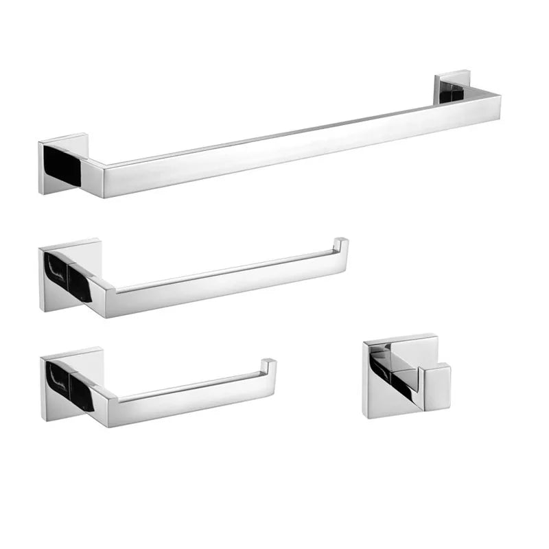 accessoires salle bain chrome modernes porte serviettes mural vis fixés ensemble quincailleries