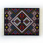 tapis sol persan motif floral classique franges décoration intérieur maison