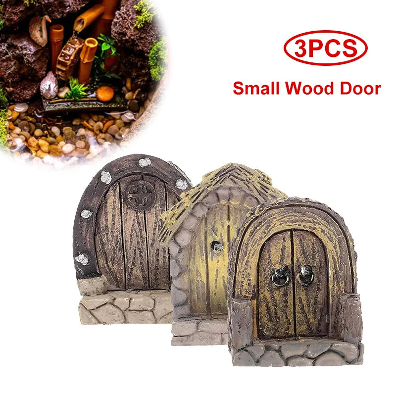 décoration murale rustique porte miniature bois poignées pierres décorative 4cm 35cm 2cm