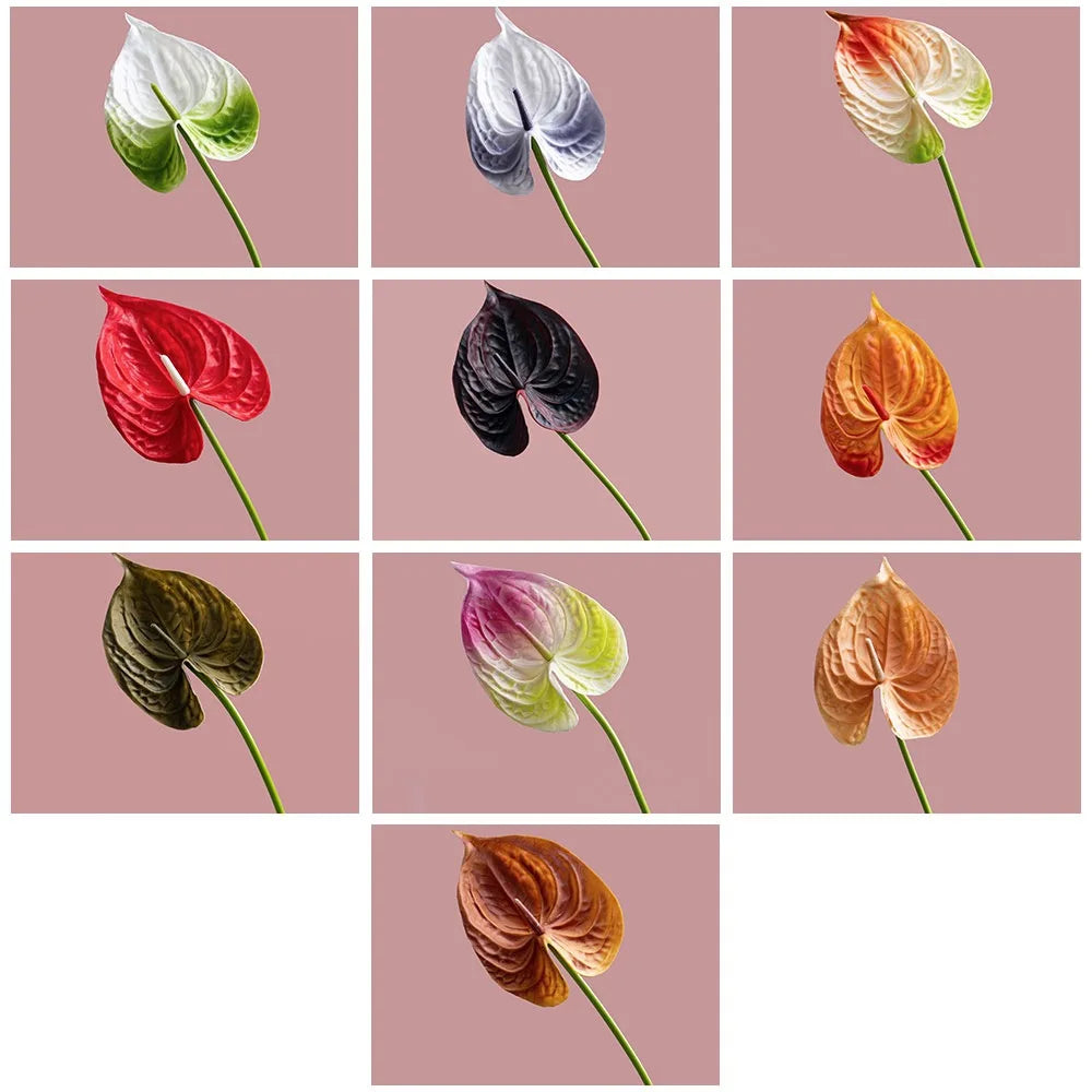 fleurs artificielles modernes rouge blanc vert 62CM extérieur anniversaire décoration maison