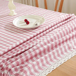nappe carreaux rose clair blanc classique imperméable polyester extérieur mariage fête valentin 100x140cm
