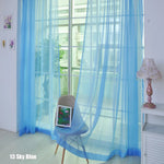 rideau transparent moderne fin vertical plissé couleurs vives turquois orange rouge violet rose blanc