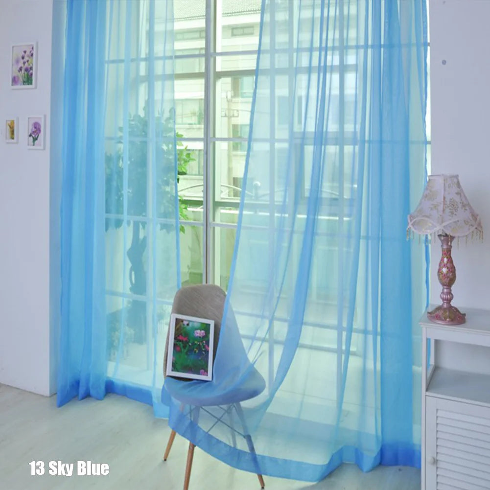rideau transparent moderne fin vertical plissé couleurs vives turquois orange rouge violet rose blanc