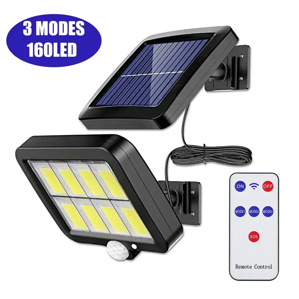 lampe solaire moderne noire télécommande panneau solaire intégré autonome deux lumières abs lithium