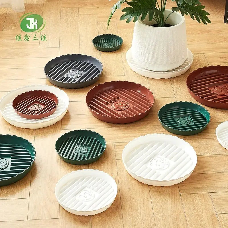 plateau fleur décoratif résine pot plante bordure ondulée moderne