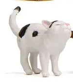 figurines chats blanc noir orange miniature jardin décoration maison taches rayures pastorales réaliste