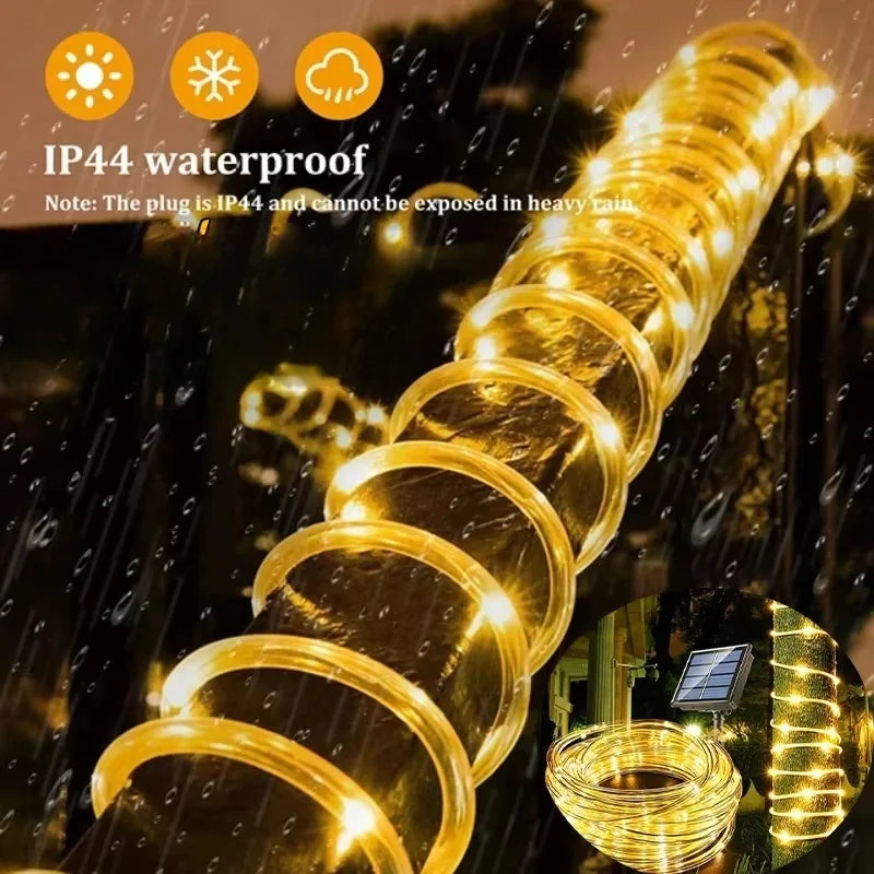 guirlande lumineuse moderne spirale adhésif blanc chaud extérieure led ip67 5mètres jardin noël