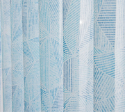 rideaux grande largeur motifs abstraits bleu clair semi transparents modernes