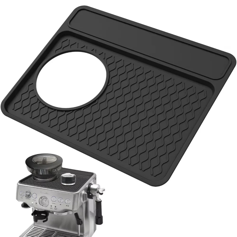 tapis silicone protection machine espresso noir argenté qualité alimentaire antidérapant lavable moderne