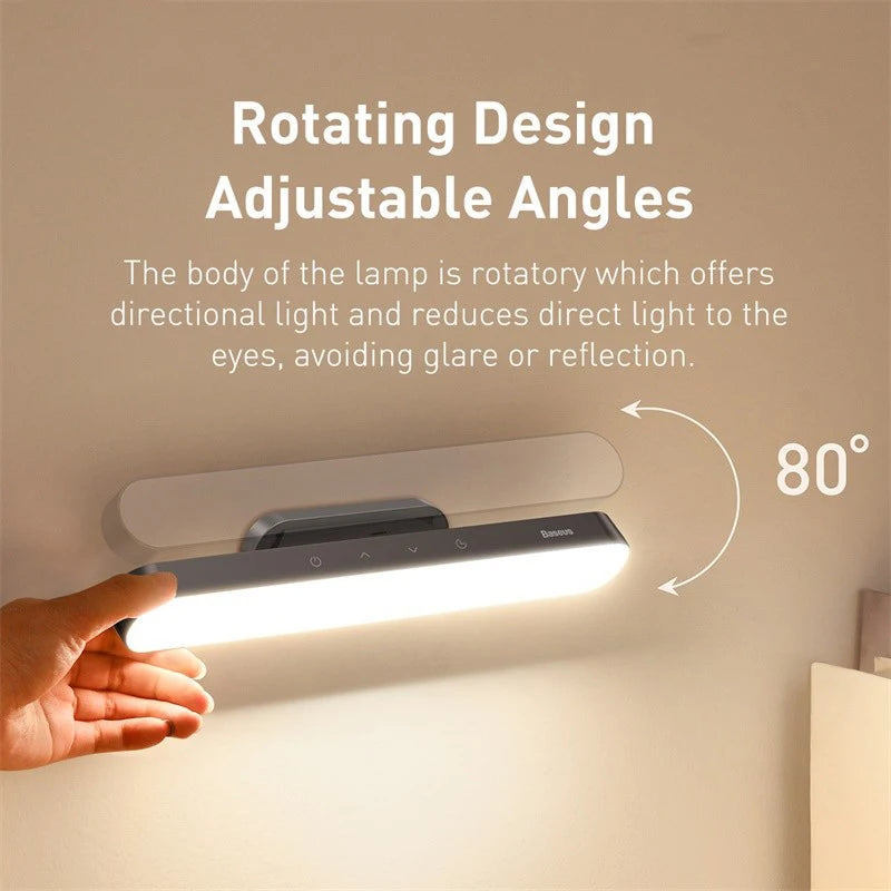 lampe led rechargeable aimantée réglable luminosité moderne minimaliste gris métallique