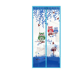 rideau moustiquaire porte violet fleurs papillons moderne translucide adhésif clips branches