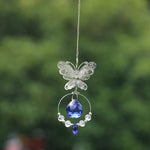décoration fenêtre pendentif papillon métal cristal vintage anneau circulaire goutte ornement chambre jardin