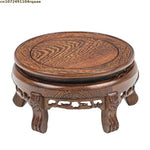 support plante bois naturel gravures artisanales traditionnel maison marron foncé