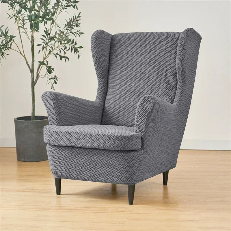 housses fauteuil classique rayures diagonales couleur beige clair polyester anti rayures anti piqûres couvrant