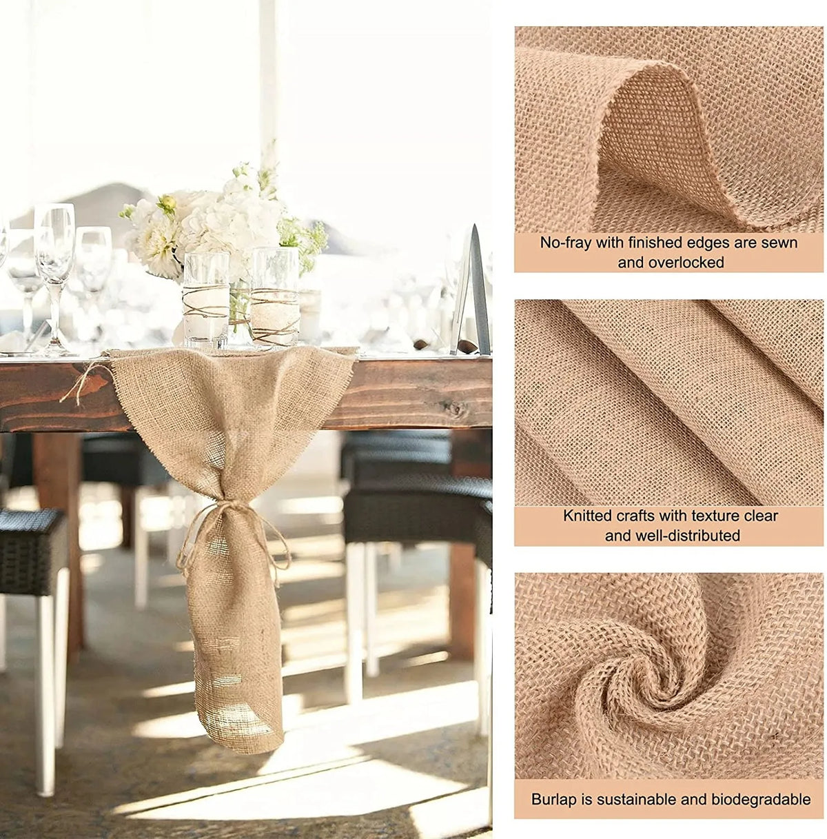 tableau tissu jute rustique mariage décoration intérieur anniversaire noël vintage rustic farmhouse