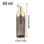 flacon pompe mousse vide 60 ml transparent doré rayures noires distributeur savon voyage rechargeable