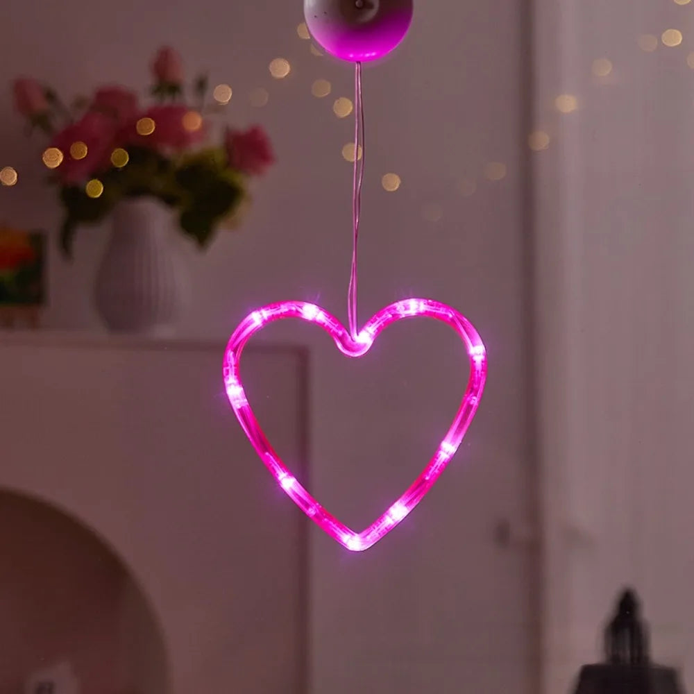 guirlande lumineuse coeur rose leds brillantes moderne mariage anniversaire déco festive