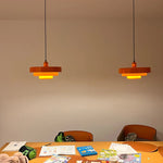 Suspension lumineuse moderne circulaire stratifiée blanc orange vert foncé scandinave chambre restaurant
