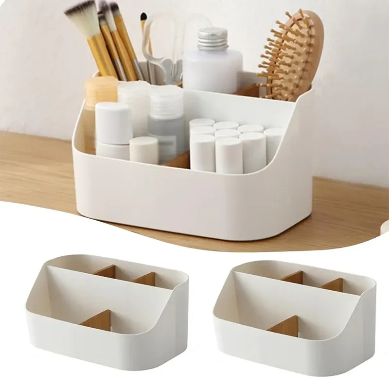boîte rangement blanc moderne minimaliste rangement fournitures maquillage cosmétiques stylo ciseau lunettes